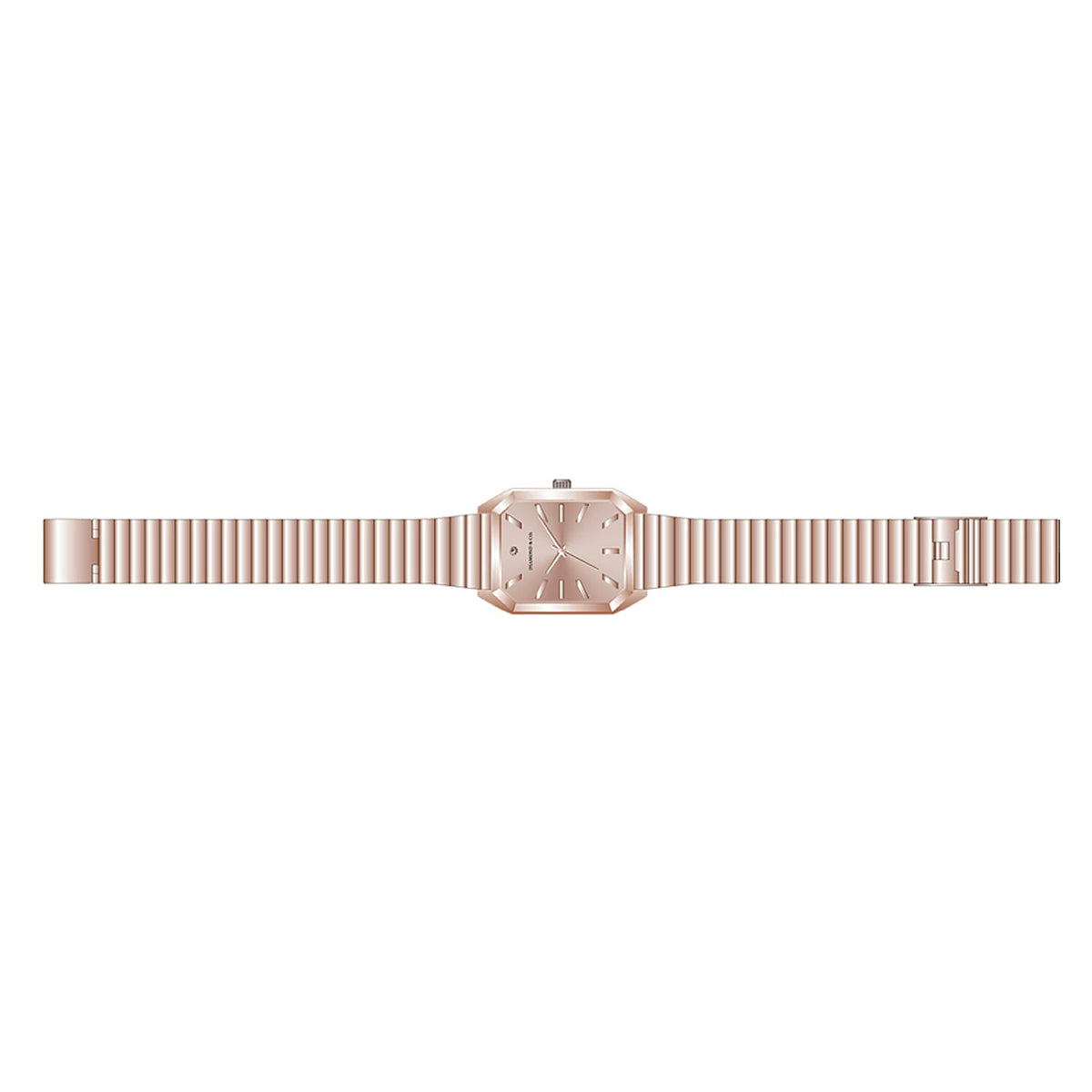 The Diamond &amp; Co. Ladies Watch with Genuine Diamond with Rose Gold Square Dial 7679165 0