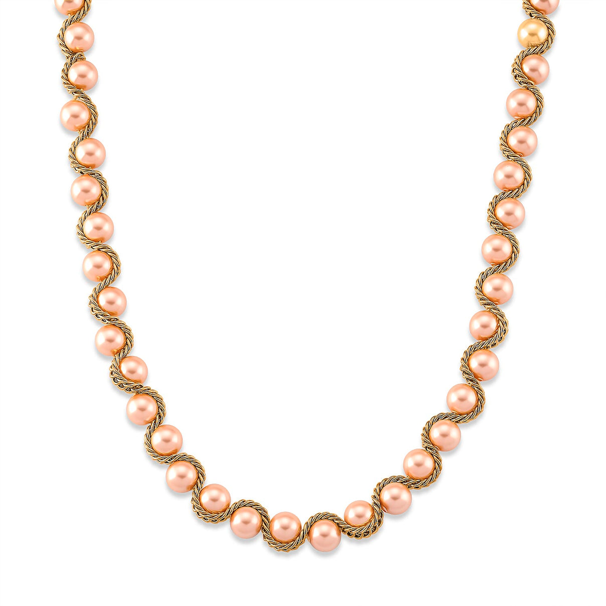 The Exotic Collection - Mother of Pearl Rope Necklace With Lobster Claw Clasp (Size - 19.5+2 EXT) - Peach V32516059 0