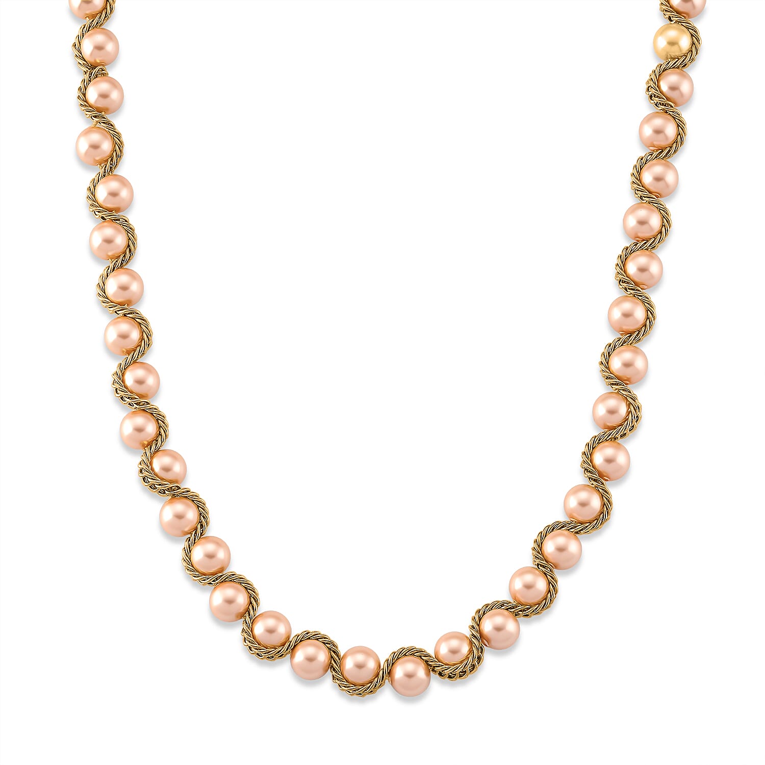 The Exotic Collection - Mother of Pearl Rope Necklace With Lobster Claw Clasp (Size - 19.5+2 EXT) - Peach V32516059 0