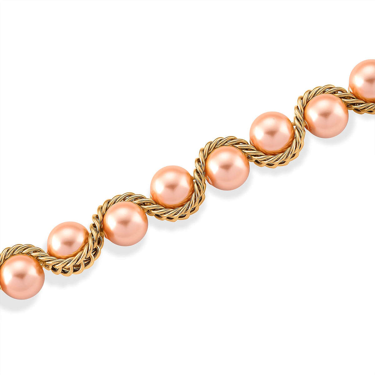 The Exotic Collection - Mother of Pearl Rope Necklace With Lobster Claw Clasp (Size - 19.5+2 EXT) - Peach V32516059 4