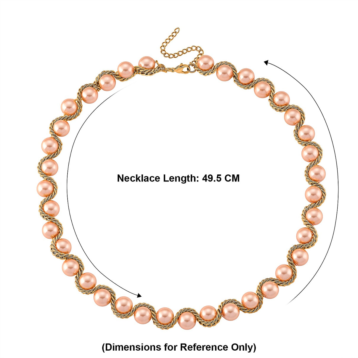 The Exotic Collection - Mother of Pearl Rope Necklace With Lobster Claw Clasp (Size - 19.5+2 EXT) - Peach V32516059 6