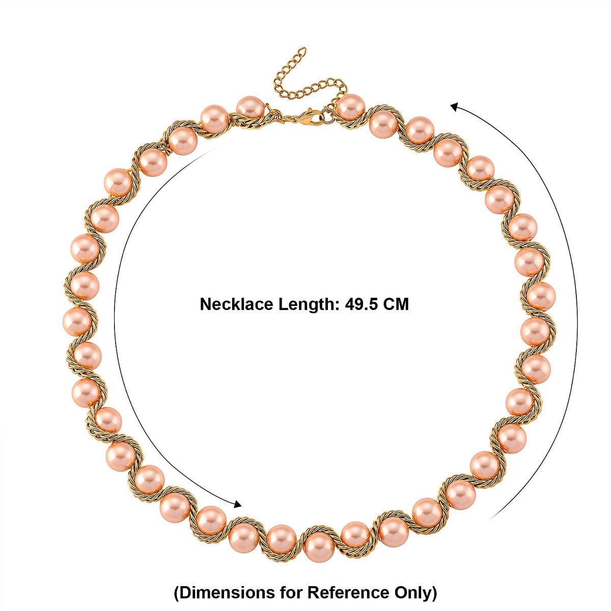 The Exotic Collection - Mother of Pearl Rope Necklace With Lobster Claw Clasp (Size - 19.5+2 EXT) - Peach V32516059 6