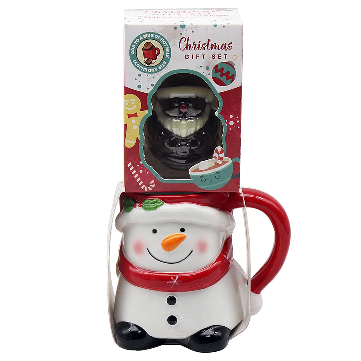 The Leonardo Collection Christmas Gift Set - Father Christmas Chocolate With Marshmallows With Snowman Mug 8087200 0