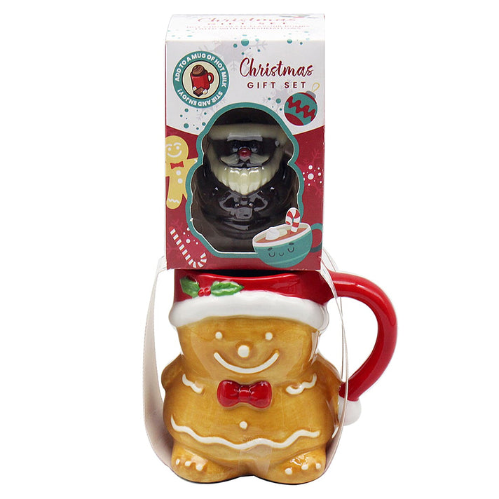 The Leonardo Collection Christmas Gift Set - Father Christmas Chocolate With Marshmallows With Gingerbread Man Mug 8087207 1