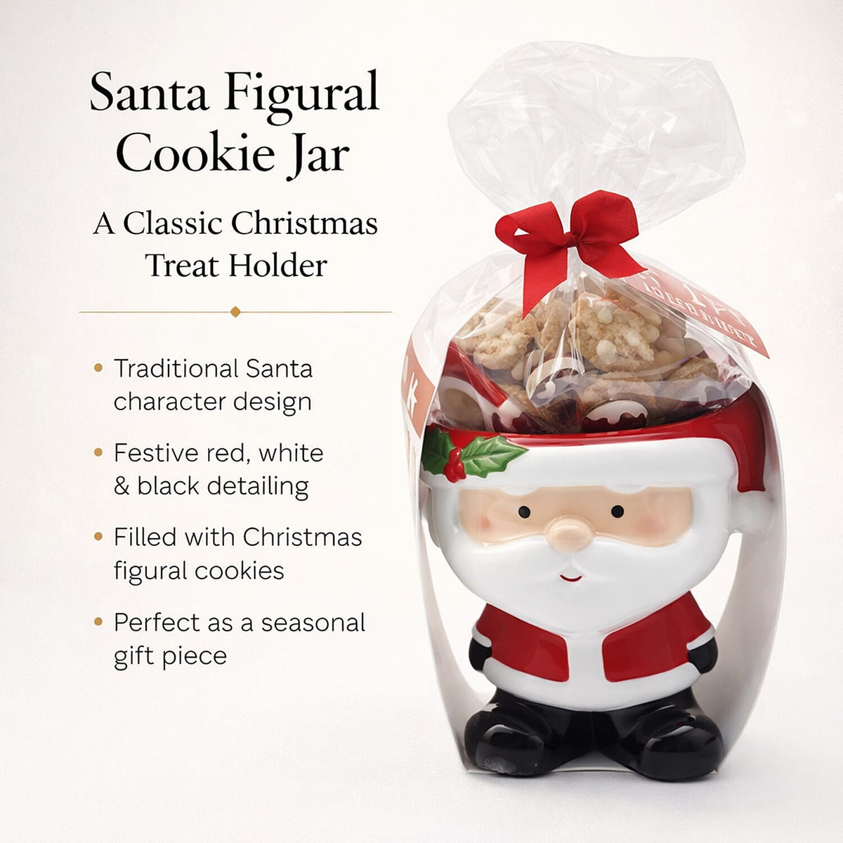 The Leonardo Collection Santa Figural Cookie Jar Gift Set - Red 8087247 1