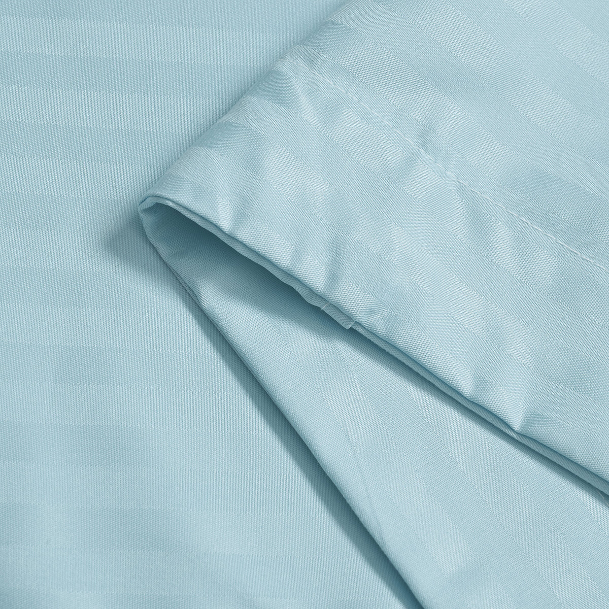 The Luxe Collection - 6 Piece Cotton Vertical Satin Stripe Duvet Cover Set - Inc. 1 Duvet Cover, 1 Fitted Sheet with 2 Housewife &amp; 2 Oxford Pillowcases (Double) - Aqua V32605748 7