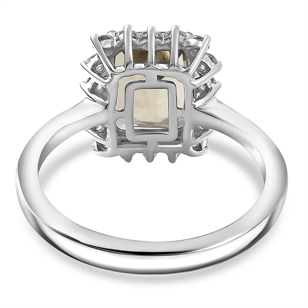 The Mega One to Own - 950 Platinum AAAA Radiant Cut Turkizite & Lab Grown Diamond (VS-E-F) Ring 3.22 Ct.