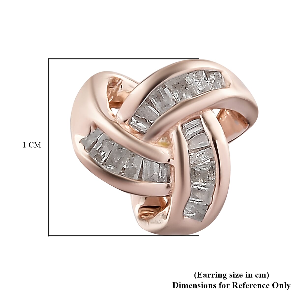 The Merging Trinity 0.23 Ct. Diamond Knot Stud Earrings in Rose Gold Plated Sterling Silver 3696082 6
