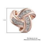 Diamond Triple Knot Stud Earrings (with Push Back) in Rose Gold Overlay Sterling Silver 0.25 Ct.