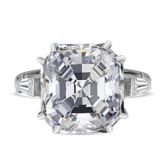 Moissanite Ring in Rhodium Overlay Sterling Silver 9.53 Ct. 7550422 1