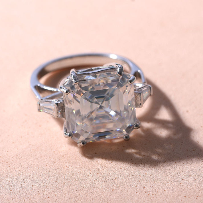 Moissanite Ring in Rhodium Overlay Sterling Silver 9.53 Ct. 7550422 2