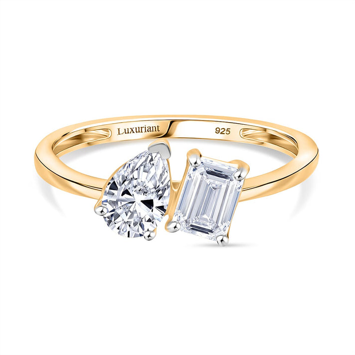 The TOI ET MOI LUXURIANT 1 Ct. Lab Grown Diamond Ring in 18K Yellow Gold Vermeil Over Sterling Silver 8211417 1