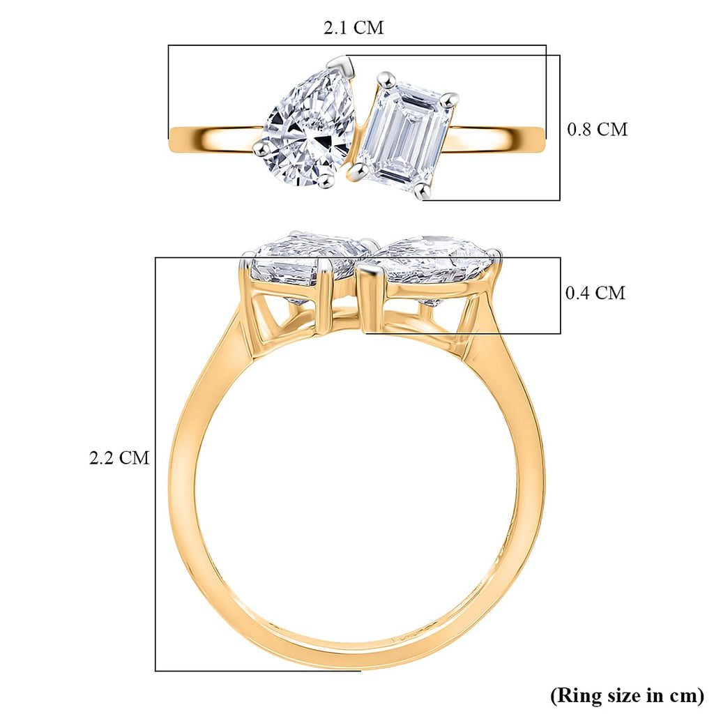 Luxuriant Lab Grown Diamond Ring in 18K YG VermeilSterling Silver  1.000  Ct.