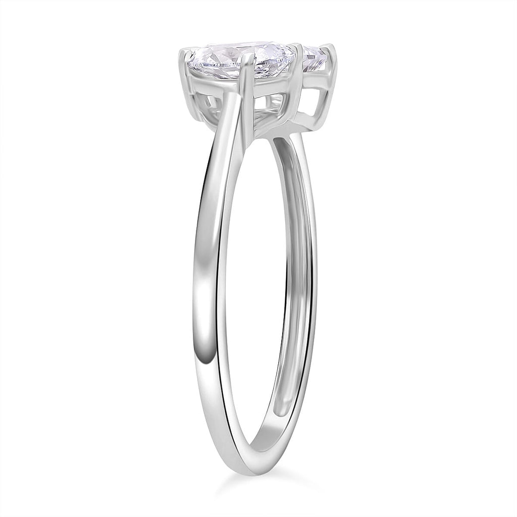Luxuriant Lab Grown Diamond Ring in Rhodium OverlaySterling Silver  1.000  Ct.