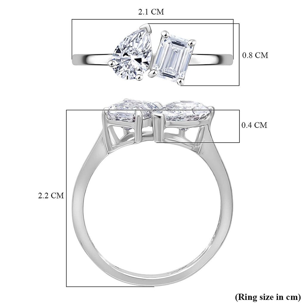 Luxuriant Lab Grown Diamond Ring in Rhodium OverlaySterling Silver  1.000  Ct.