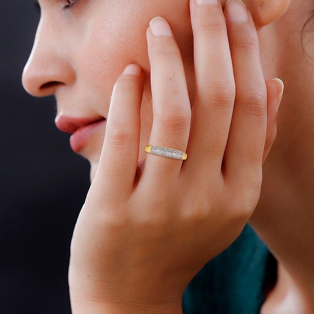 The Ultimate Diamond Band Ring in YG Vermeil Plated Sterling Silver 0.25 Ct.