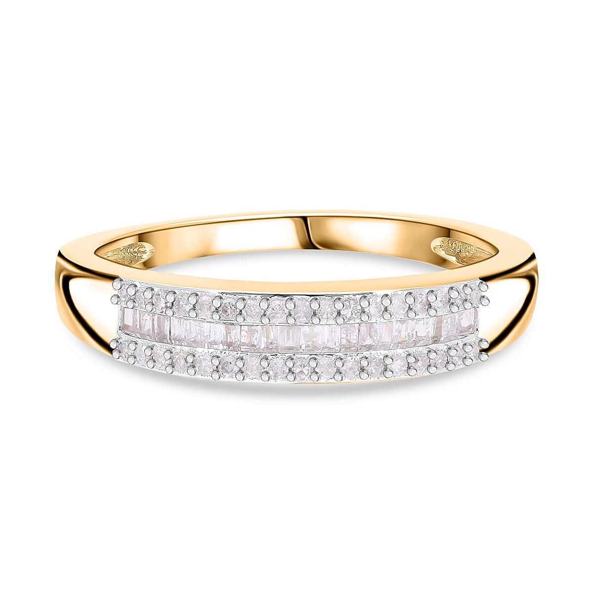 The Ultimate Diamond Wedding Band Ring in 18K Vermeil Yellow Gold Plated Sterling Silver 7560090 7