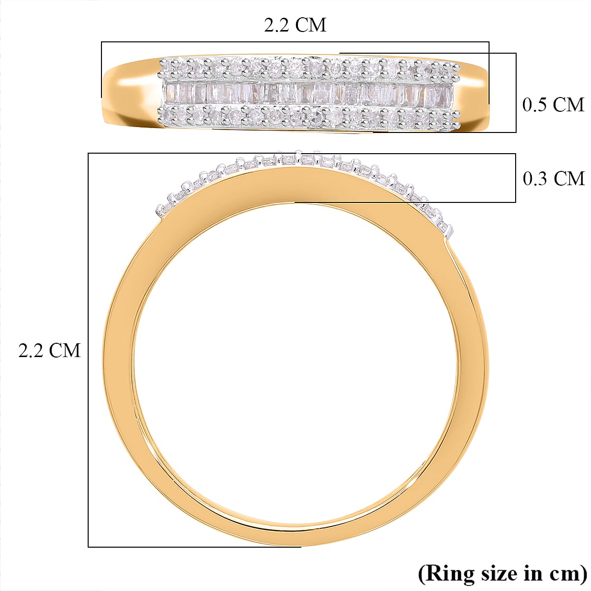 The Ultimate Diamond Wedding Band Ring in 18K Vermeil Yellow Gold Plated Sterling Silver 7560090 12