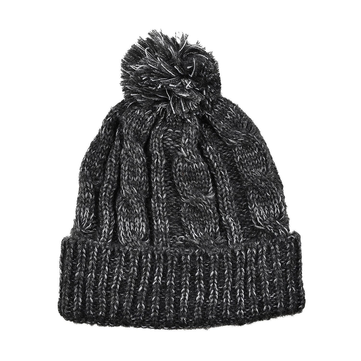 Thomas Calvi Acrylic Cable Bobble Winter Hat- Dark Grey 7301754 0