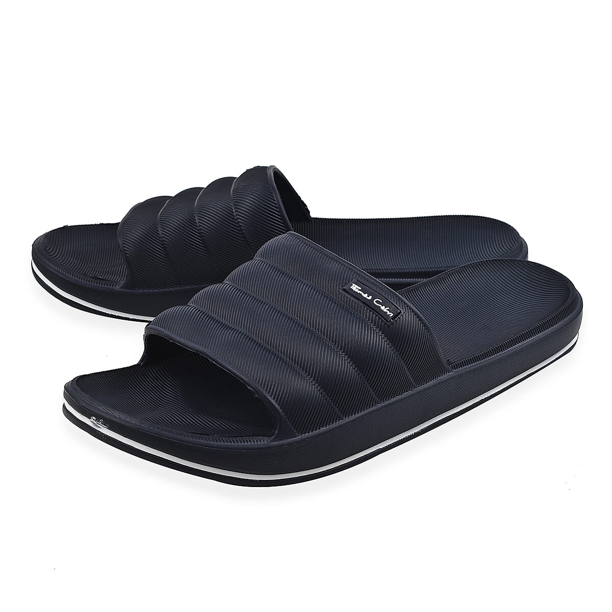 Thomas Calvi Comfortable Summer Sliders in Navy Blue 6306624 0