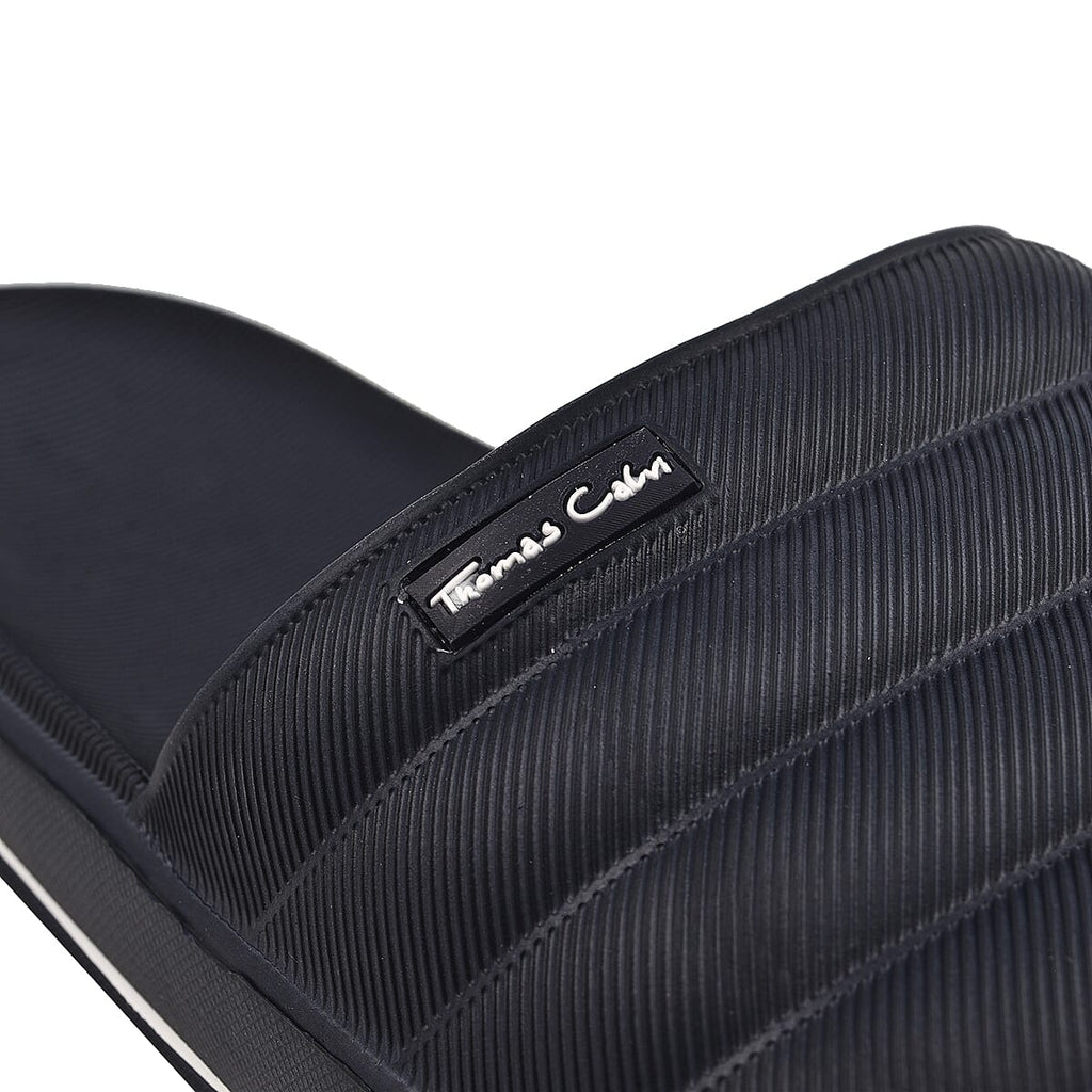 Thomas Calvi Comfortable Summer Sliders in Navy Blue (Size 7)