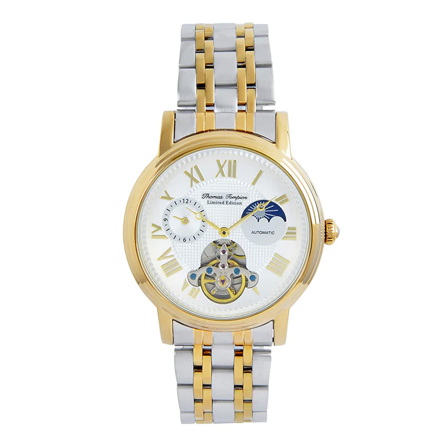 Thomas Tompion Automatic Mens Watch in Stainless Steel - Silver Gold 8251575 0