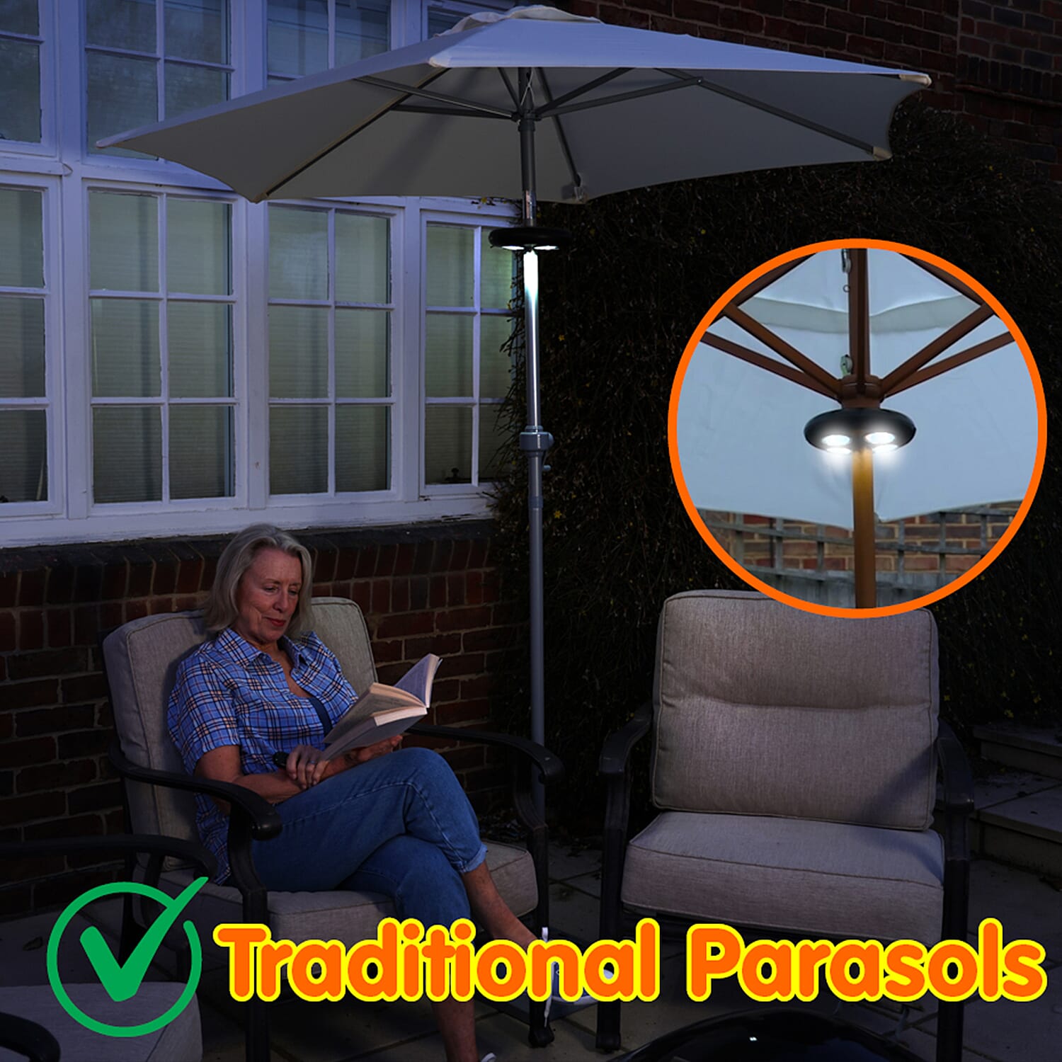 Three-Level Wireless LED Lights with 24-4 Bulb &amp; 4AA Battery (not included) - Black &amp; White 8412455 7