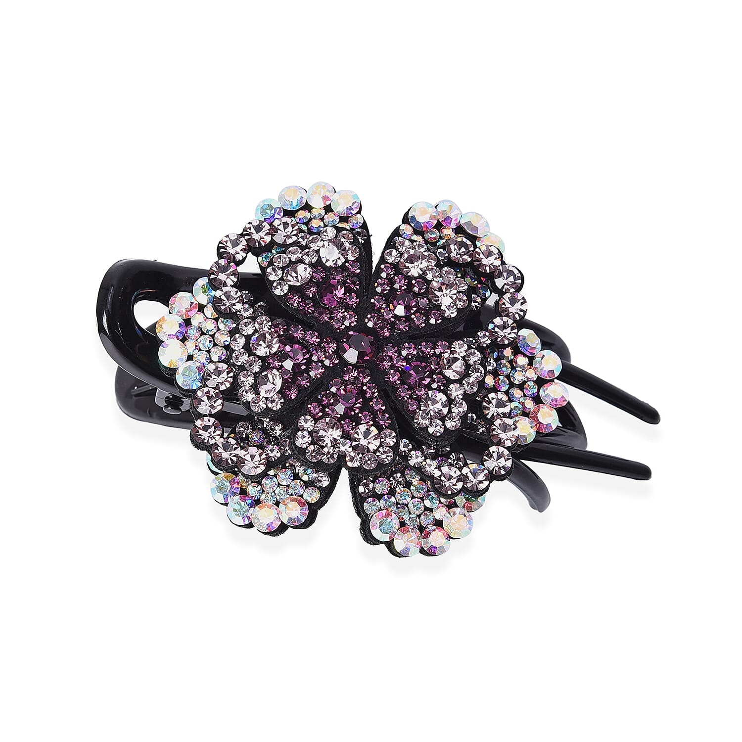 Three Teeth Flower Duck Clip - Dark Purple, Light Purple and AB Colour 3480198 0
