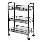 Three Tier Storage Cart With 2 Lockable Wheels