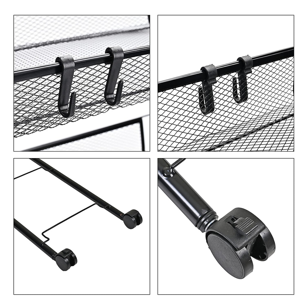 Three Tier Storage Cart With 2 Lockable Wheels