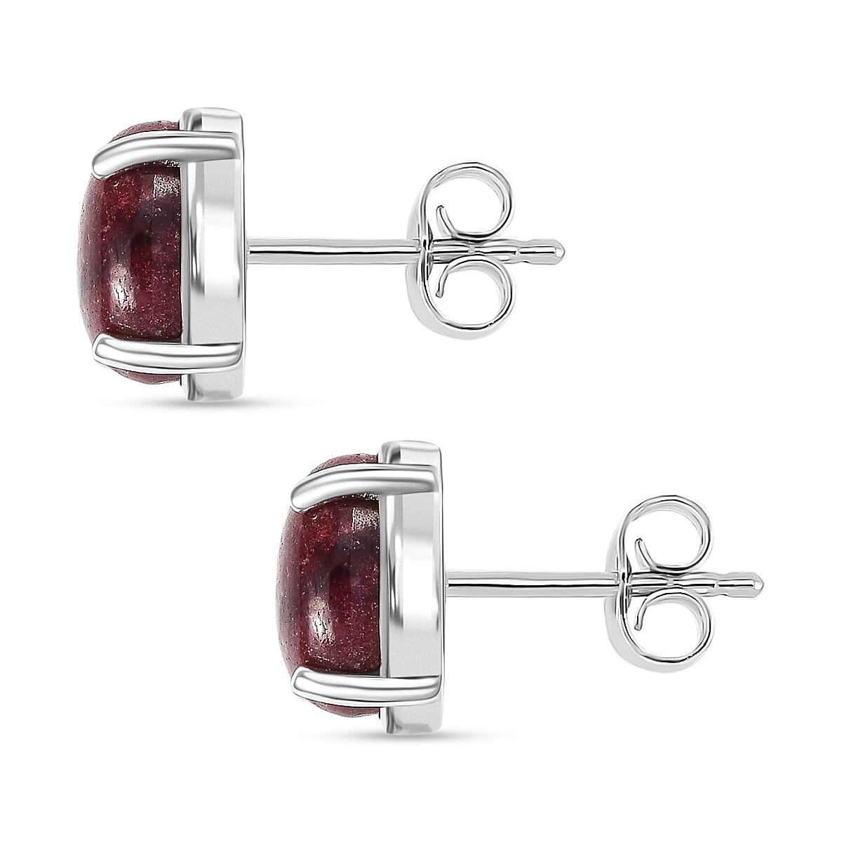 Natural Thulite Earring with Push Back in Platinum Overlay Sterling Silver 3.12 Ct. 8270069 4
