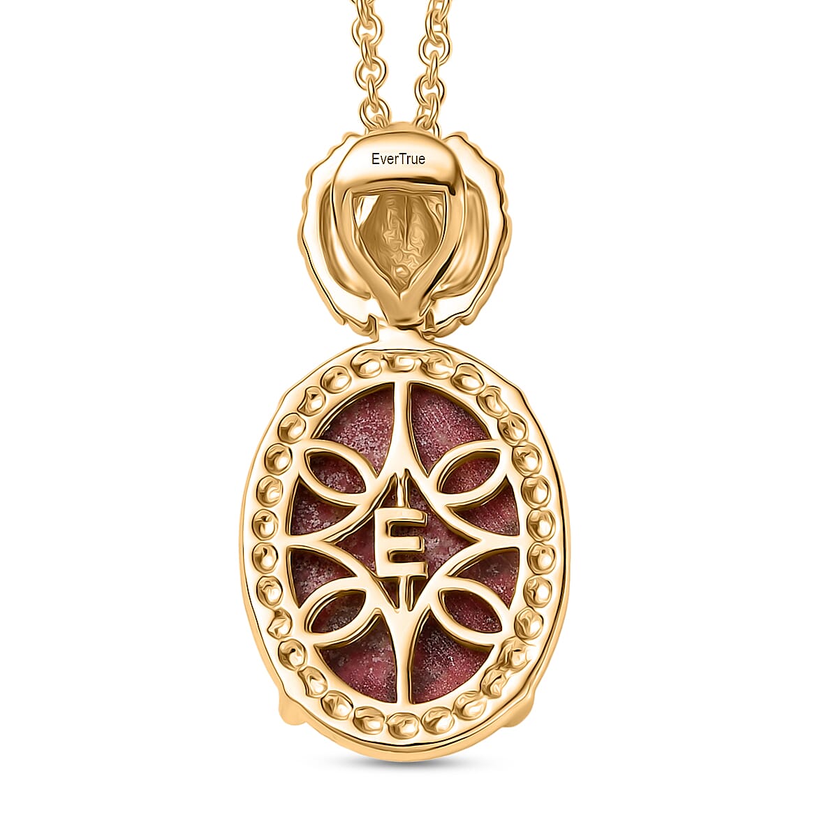 EverTrue Natural Thulite Pendant with Chain (Size 20) in Yellow Gold Plated 15.69 Ct. 4422991 5