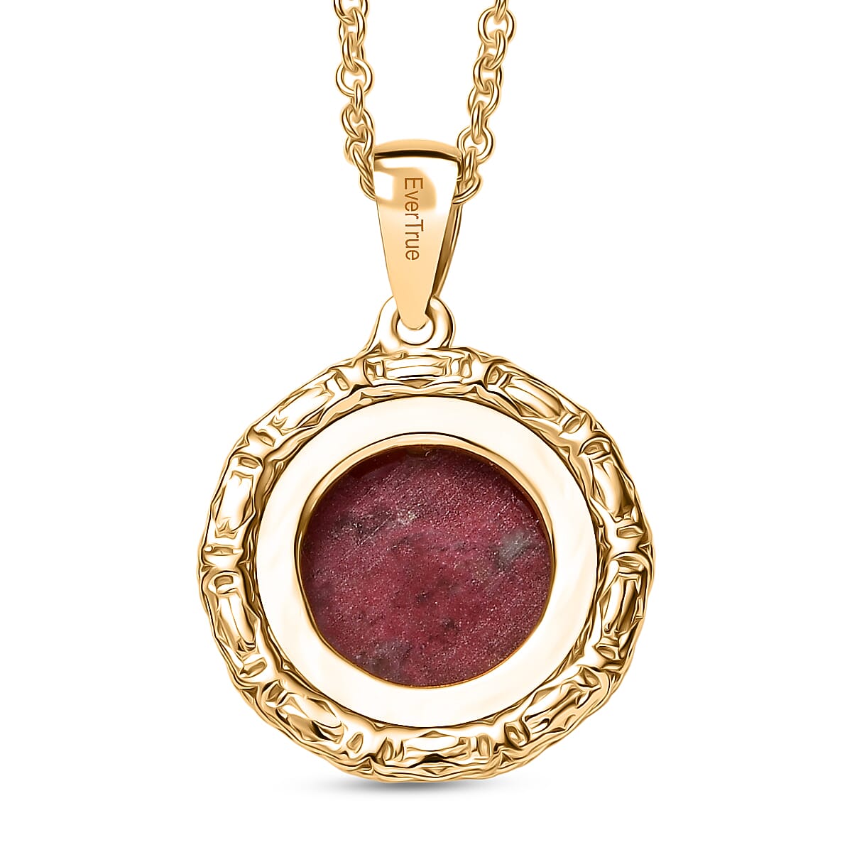 EverTrue Natural Thulite Pendant with Chain (Size 20) in Yellow Gold Plated 7.84 Ct. 4421923 5