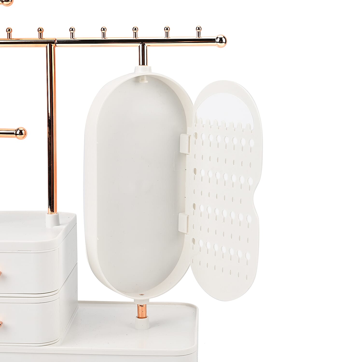 Tiered Tower Jewellery Holder with 360 Degree Rotating Mirror, 3 Layer Drawer (Size 25x15x37 cm) 8484112 3
