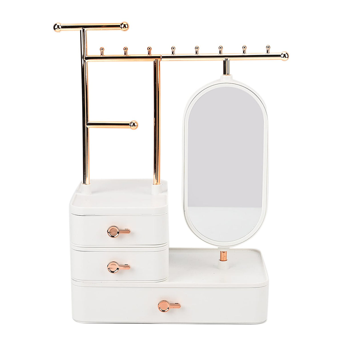 Tiered Tower Jewellery Holder with 360 Degree Rotating Mirror, 3 Layer Drawer (Size 25x15x37 cm) 8484112 4