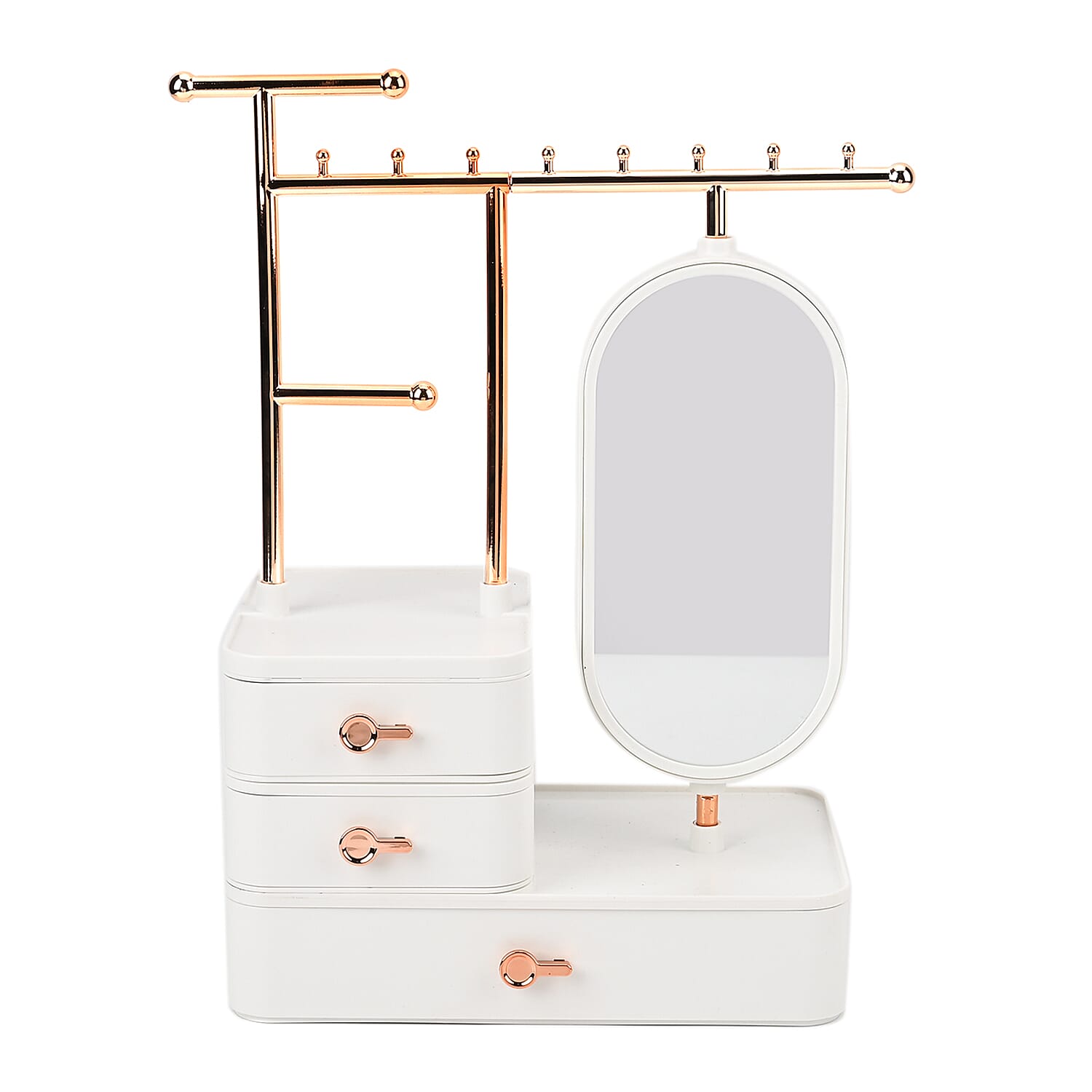Tiered Tower Jewellery Holder with 360 Degree Rotating Mirror, 3 Layer Drawer (Size 25x15x37 cm) 8484112 4