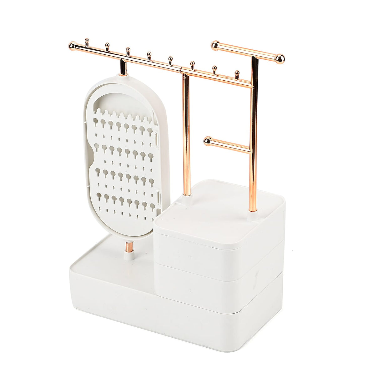 Tiered Tower Jewellery Holder with 360 Degree Rotating Mirror, 3 Layer Drawer (Size 25x15x37 cm) 8484112 5