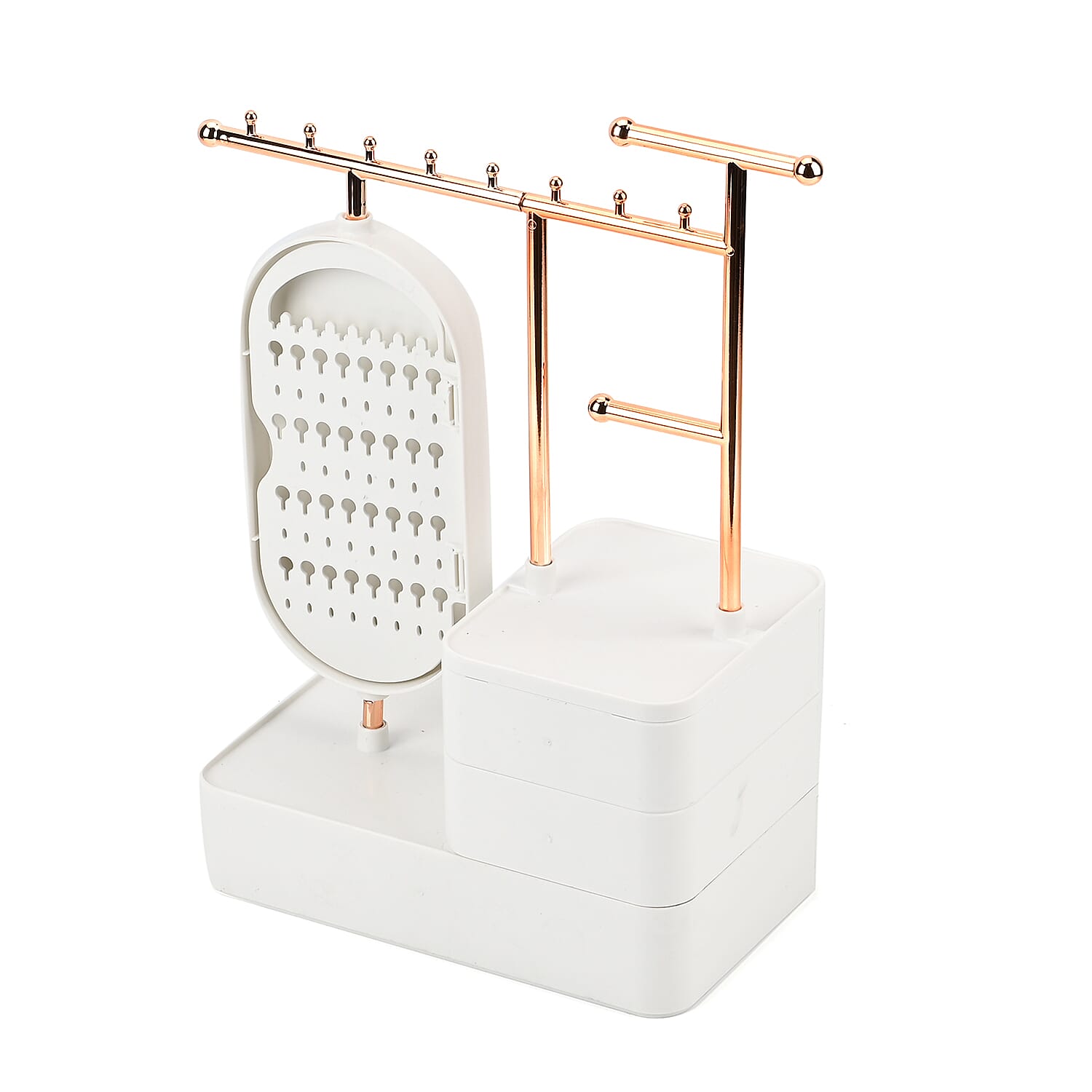 Tiered Tower Jewellery Holder with 360 Degree Rotating Mirror, 3 Layer Drawer (Size 25x15x37 cm) 8484112 5