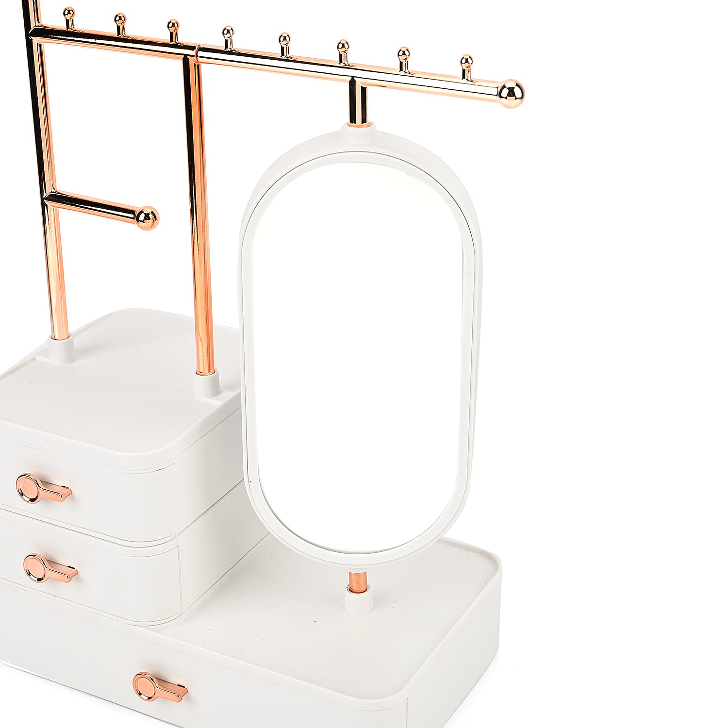 Tiered Tower Jewellery Holder with 360 Degree Rotating Mirror, 3 Layer Drawer (Size 25x15x37 cm) 8484112 6