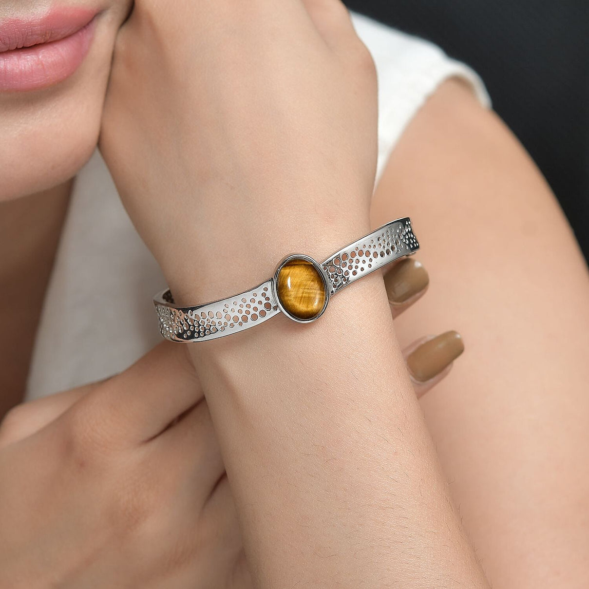 Tigers Eye Cuff Bangle (Size - 7.5) 7747287 3