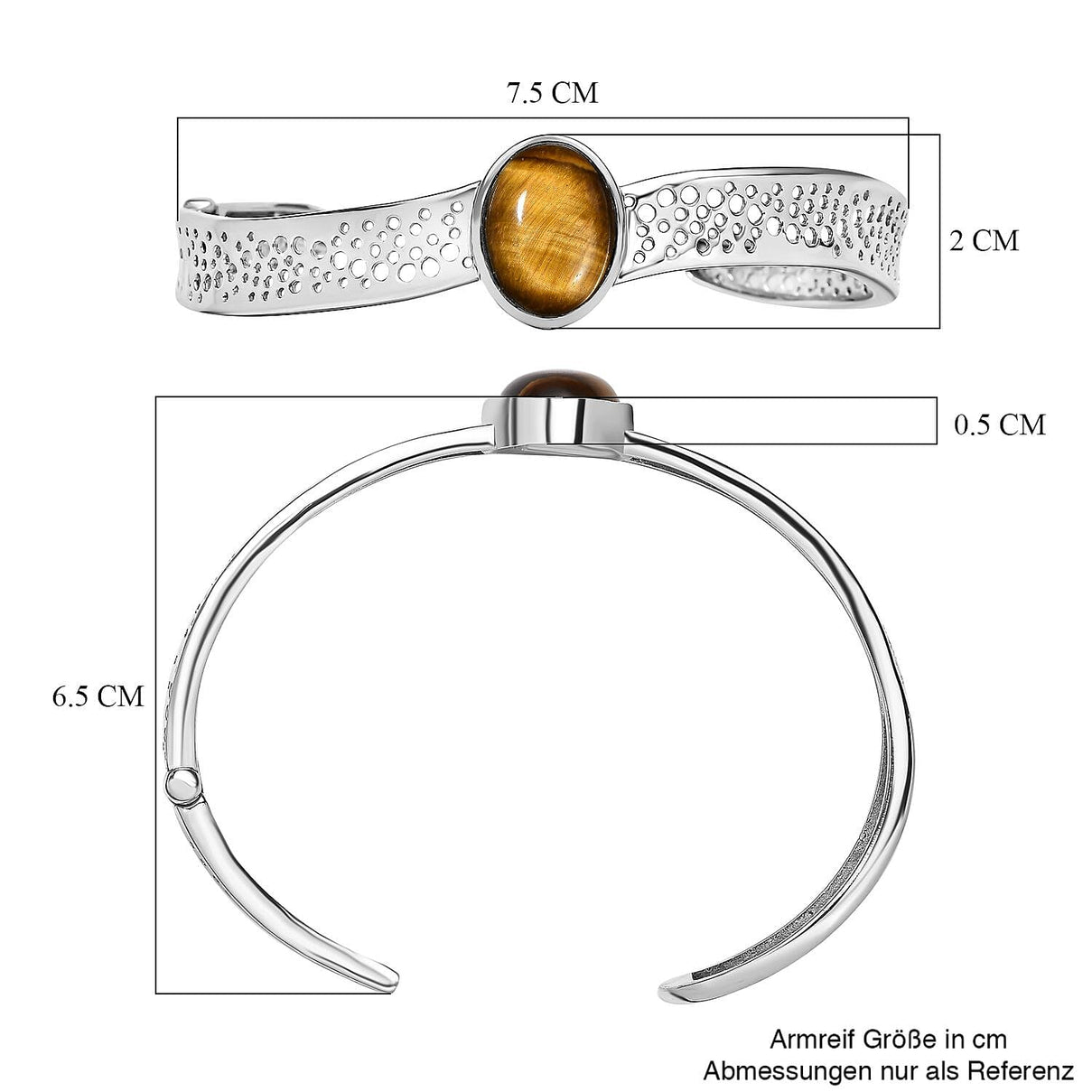 Tigers Eye Cuff Bangle (Size - 7.5) 7747287 6