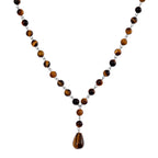 Tigers Eye Necklace (Size 18-2 Ext) in Silver Tone 140.00 Ct.