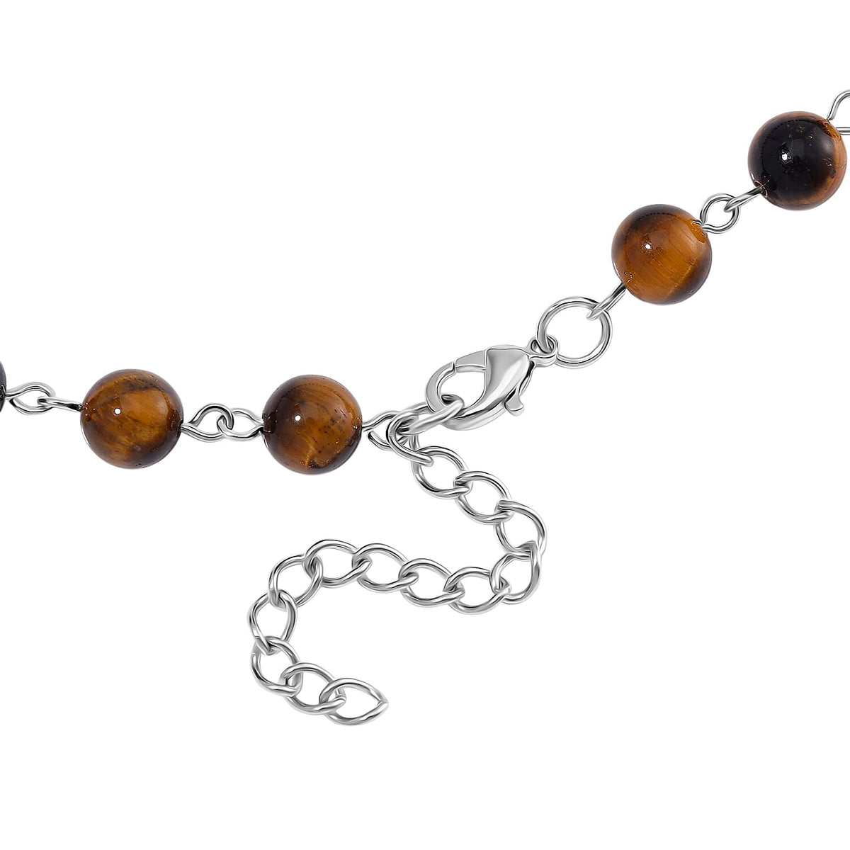 Tigers Eye Necklace (Size 18-2 Ext) in Silver Tone 140.00 Ct. V32667188 5