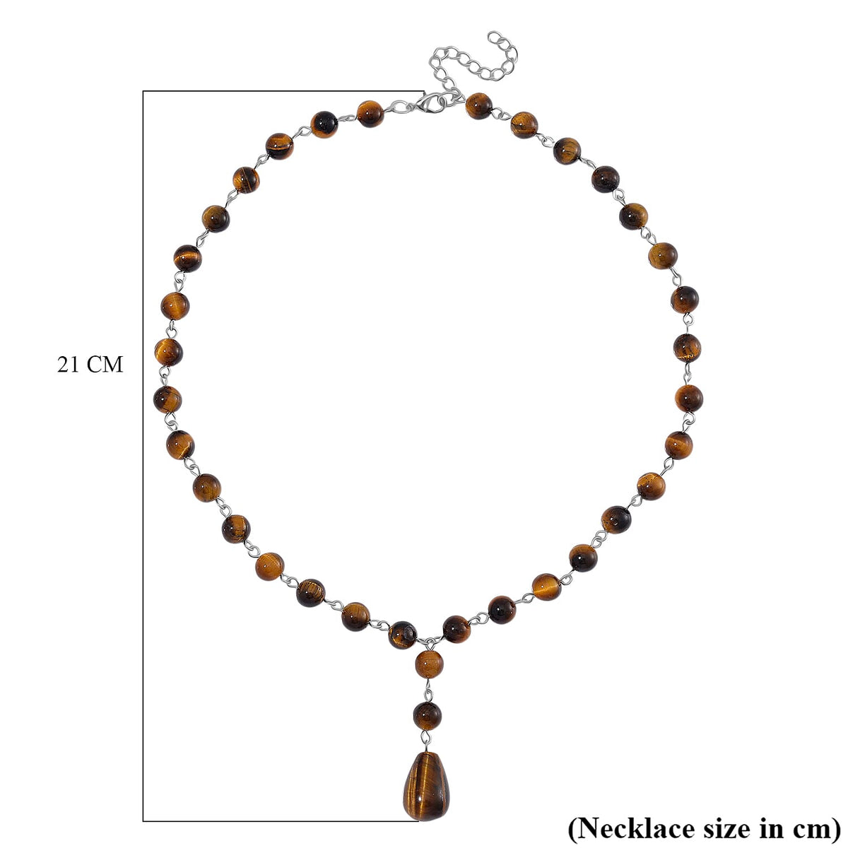 Tigers Eye Necklace (Size 18-2 Ext) in Silver Tone 140.00 Ct. V32667188 6
