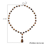 Tigers Eye Necklace (Size 18-2 Ext) in Silver Tone 140.00 Ct.