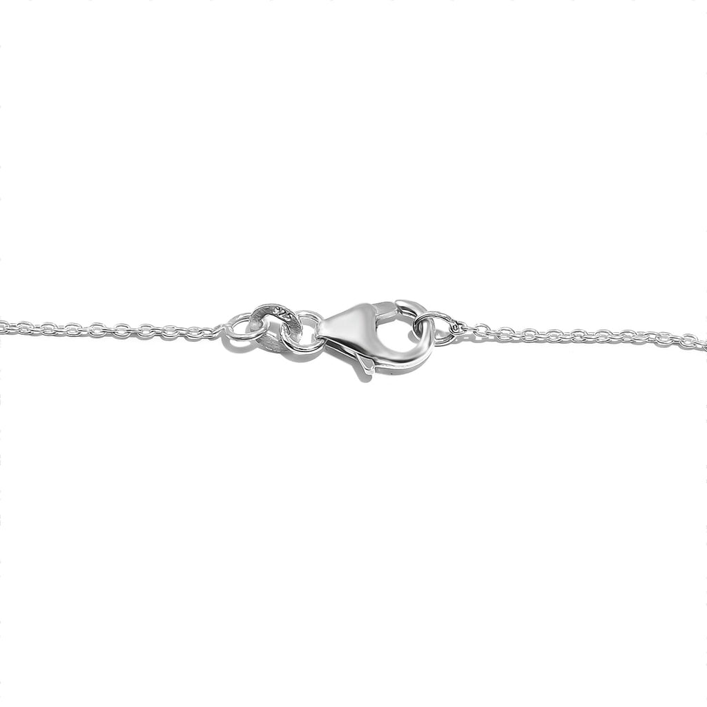 Tigers Eye Necklace (Size - 18) in Rhodium Sterling Silver 45.0 Ct.