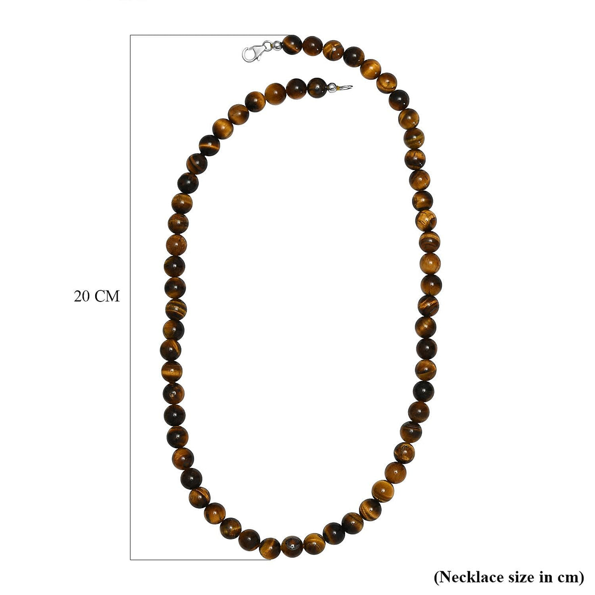 Tigers Eye Beads Necklace (Size - 20) in Rhodium Overlay Sterling Silver 7649701 4