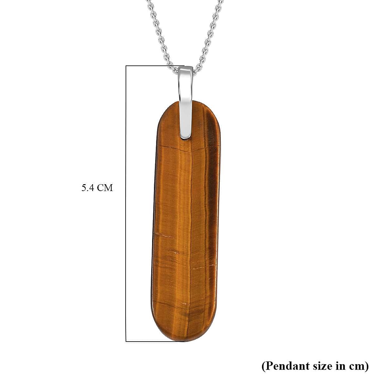 Artisan Crafted - Natural Tigers Eye Sterling Silver Pendant with  Chain (Size 20) 28.00 Ct. 4300028 6