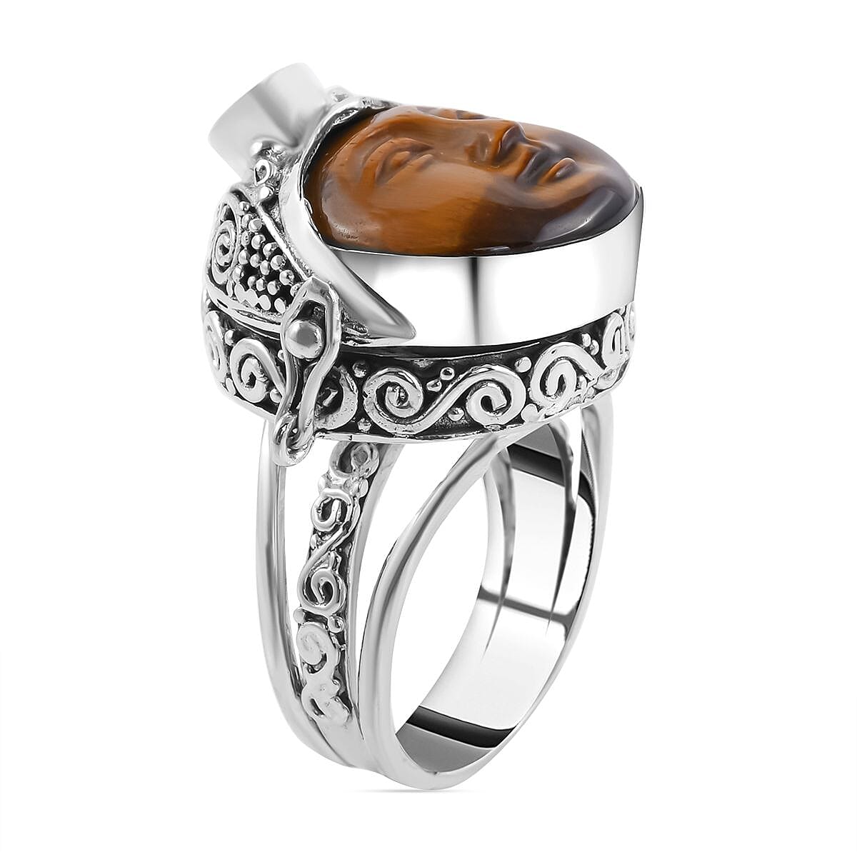 Sajen Silver Collection - Tiger's Eye, Pink Sapphire Ring Sterling Silver 0.41 ct. 7144977 3