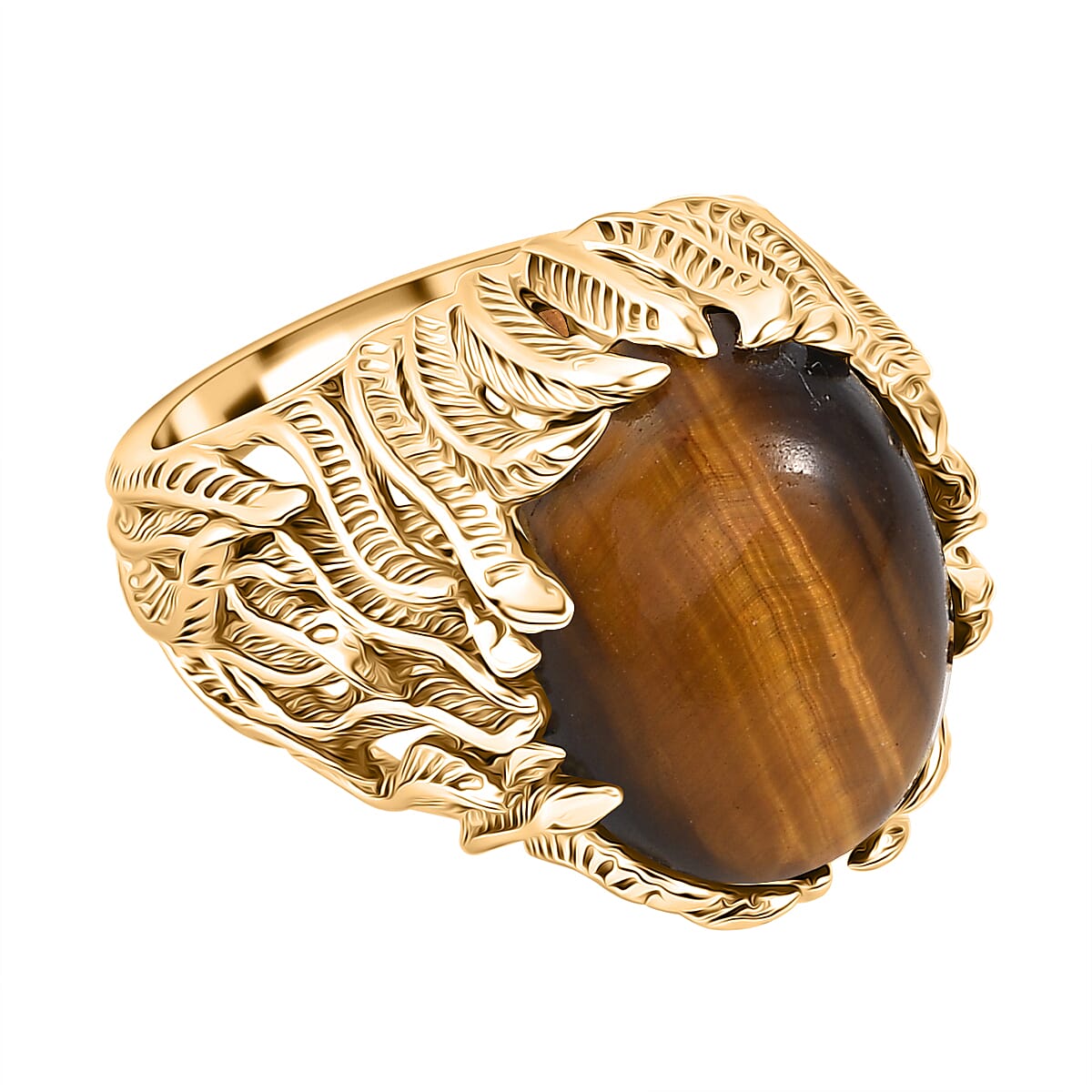 Designer Inspired - Tigers Eye Solitaire Ring 10Ct 7925858 0